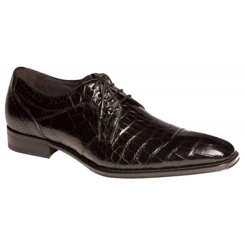 Mezlan "Luciano" Black Genuine Alligator Oxford Shoes 3093-J.